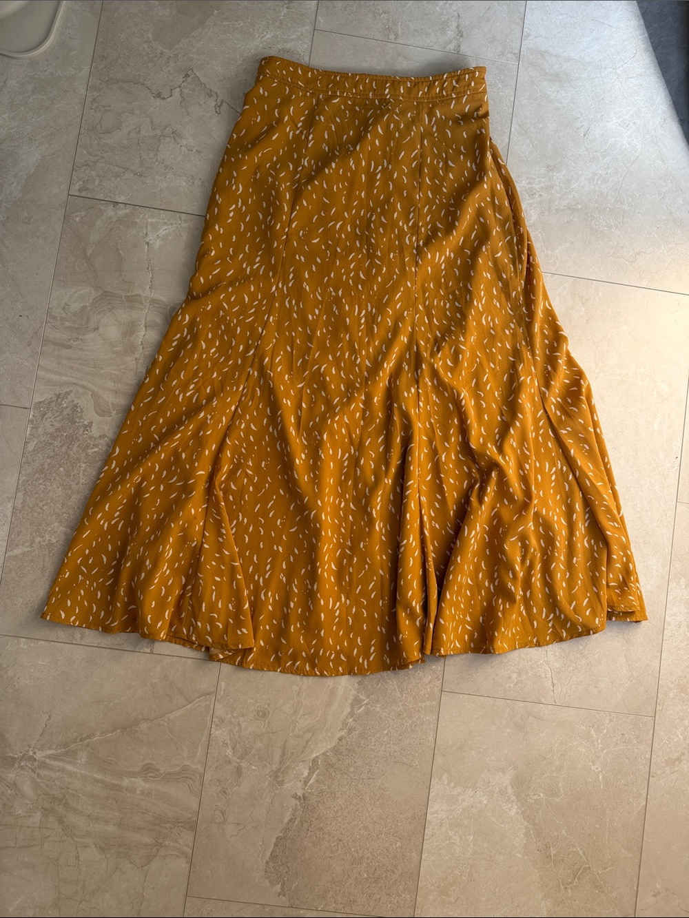 Women’s Mustard Maxi Skirt with Subtle Print - Picture 1 of 2